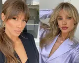 Dos mujeres con flequillo cortina. La de la izquierda tiene el pelo castaño y la de la derecha, rubio.