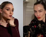 Dos mujeres con peinados media melena, listas para una boda. Una luce un vestido burdeos y la otra un estampado floral.
