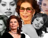 Collage de imágenes de Sophia Loren en diferentes etapas de su vida, mostrando su icónica belleza y estilo.